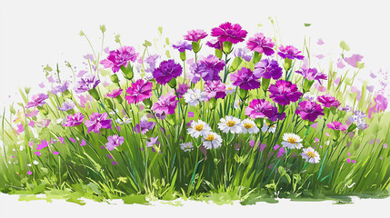 watercolor botanical Carnation flowers texture template background.Elegant wedding invitation card background . Minimal hand painted Design for wedding or Valentine's Day