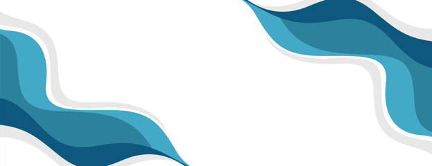 Abstract green-blue and white wave banner background, suitable for modern templates, web banners, business ads, brochures, presentations, flyers, headers, and more