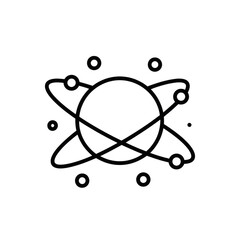 Atom model icon isolated on transparent background