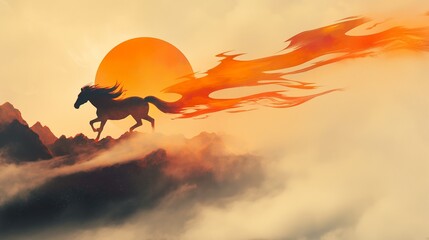 年賀状のイラスト素材_午年(2026)