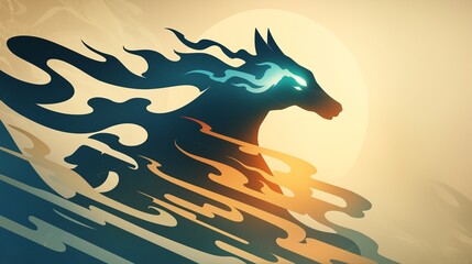 年賀状のイラスト素材_午年(2026)