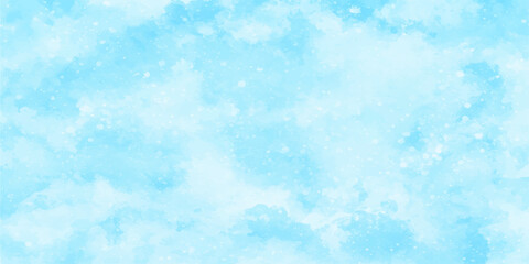 Obraz premium Abstract blue nature background featuring a white winter sky with soft clouds and cold snowflake textures for a light christmas season pattern