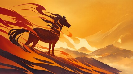 年賀状のイラスト素材_午年(2026)