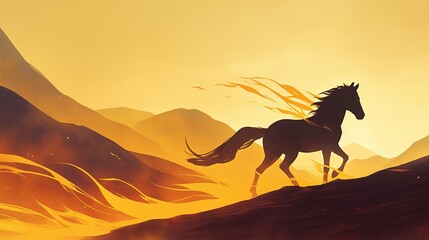 年賀状のイラスト素材_午年(2026)