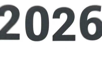 Bold Dark Number Three on White Background