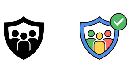 Secure group icon representing user privacy and community safety with verification