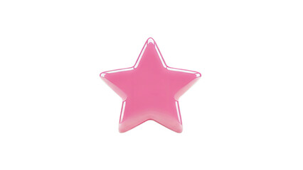 Obraz premium 3D Glossy Pink Star Shape on transparent background