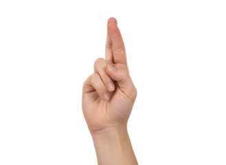 Gesture of Hope with Index Finger Raised on Isolated Background