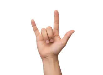 Hand Gesture Symbolizing Love and Affection in Isolated Background