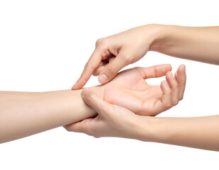 Hands Checking Pulse for Health Assessment and Medical Evaluation