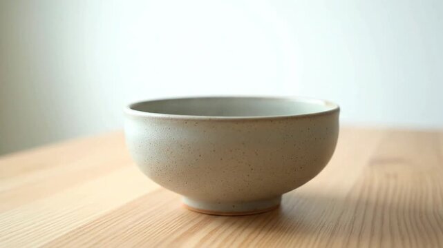 Empty Ceramic Bowl on Wooden Table