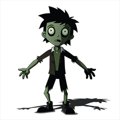 Lurching zombie character illustration vector cartoon isolated on white background