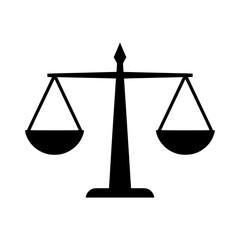 Black silhouette of justice scales icon