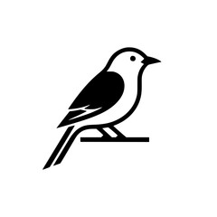 Obraz premium A simple line art illustration of a bird sitting on a tree branch in a modern and minimalist style.