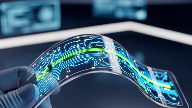 Futuristic flexible display showcasing advanced technology