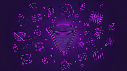 Business and sales-themed background with icons like shopping carts, money, stores, and packages. Ideal for wallpaper, presentations, marketing, and e-commerce designs.