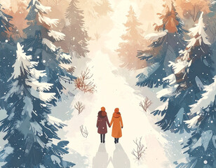 Warm Winter Connection Illustration