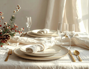 Elegant Winter New Year Table Setting