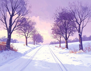 Quiet Winter Path Illustration