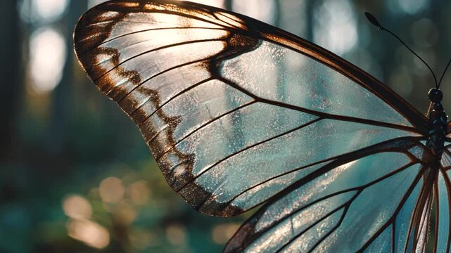 glasswing butterfly macro shot
