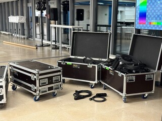 Equipment Cases and Cables in Spacious Venue