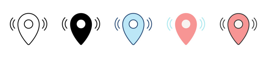 Live Location Icon Set Multiple Style Collection