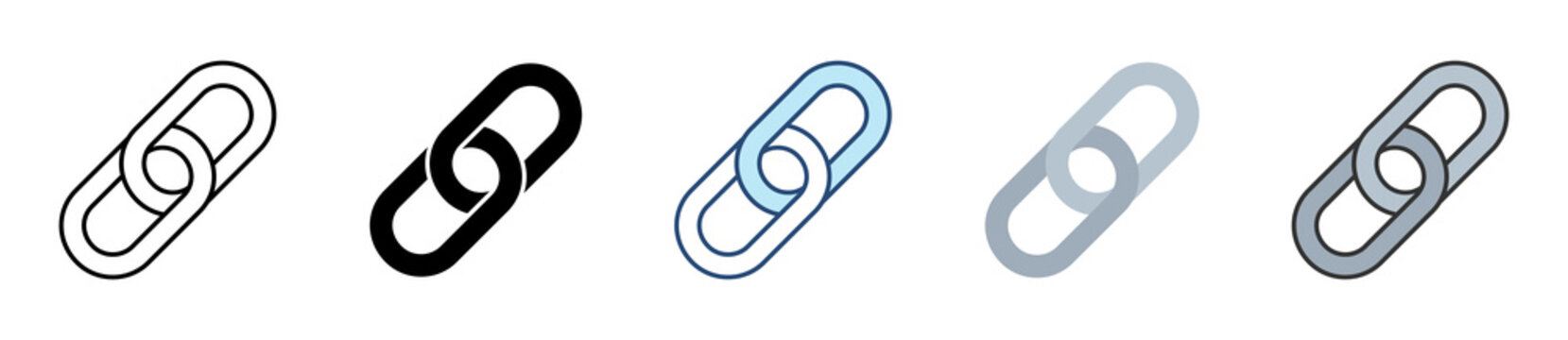 Link Icon Set Multiple Style Collection