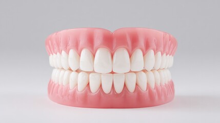 Obraz premium Lifesize dental model showcasing teeth and toothbrush for oral hygiene education, dentistry practice, and demonstration of proper brushing techniques