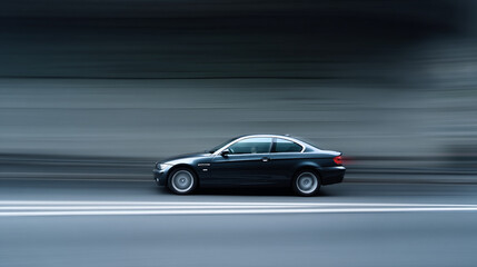 Fototapeta premium Fast car motion blur asphalt road speed transportation vehicle highway dynamic