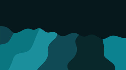 Abstract blue background vector illustration featuring stars and a winter ice mountain landscape with a silhouette of ocean waves under a summer sun and cloud sky art design