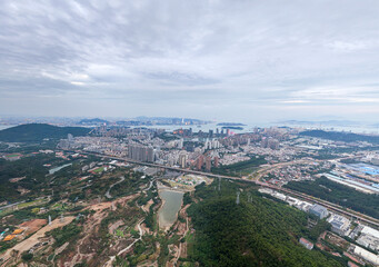 Obraz premium Panoramic View of Haicang District, Xiamen, Fujian, China