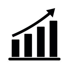 Bar Chart With Growth Arrow Icon Vector Illustration