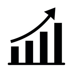 Bar Chart With Upward Arrow Icon Vector Illustration