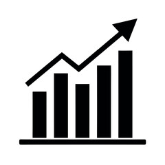 Bar Chart With Upward Trend Icon Vector Illustration