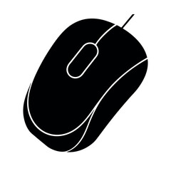 Computer Mouse With Scroll Wheel Icon Vector Illustration