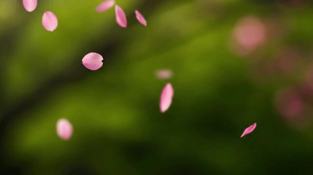 Dynamic Movement petal swirl spring Graceful, natural elements in mesmerizing motion Delicate pink cherry blossom petals gently