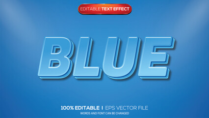 3d text effect blue theme