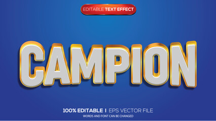 Fototapeta premium 3d text effect champion theme