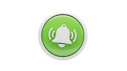 3D Bell icon on transparent background
