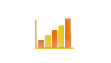 3D Bar Chart on transparent background