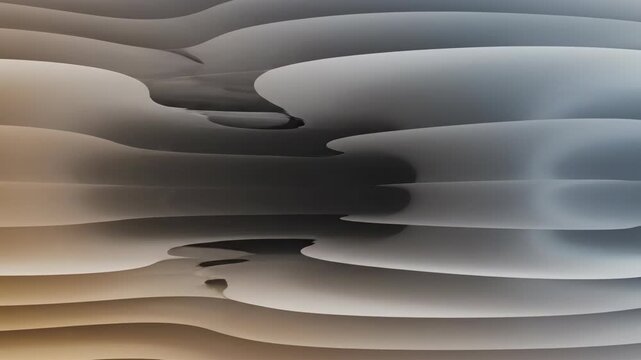 Arched layers undulate with smooth surfaces  contrasting lightshadow creating an abstract dimensional pattern