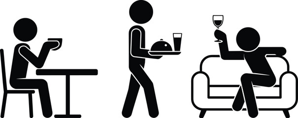 People Dining And Being Served Drinks In A Restaurant Or Lounge cafe