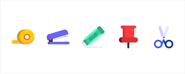 Creative Office Tools Icons Collection for Study and Work