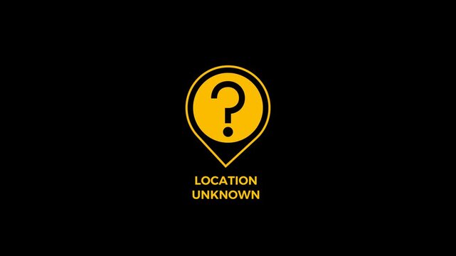 Location Unknown A Graphic Illustration of a Pin with a Question Mark, Symbolizing Uncertainty and Mystery