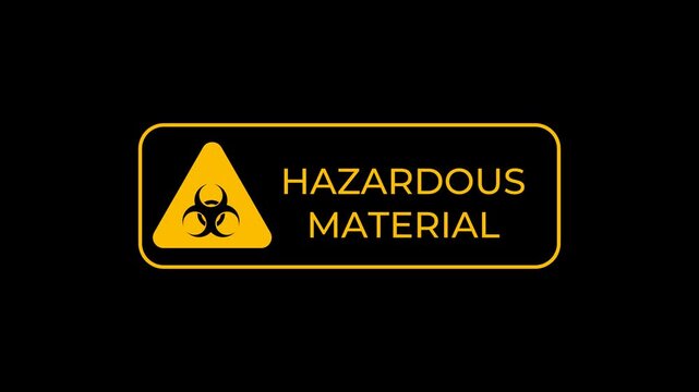 Warning sign for hazardous material with biohazard symbol