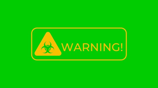 Biohazard Warning Sign on Green Background Illustration