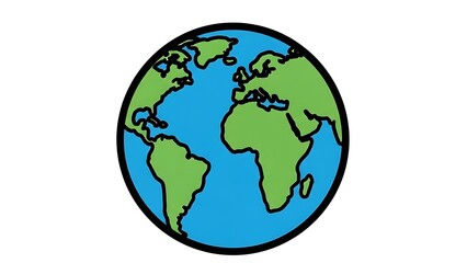 Illustrated globe depicting continents and oceans on white