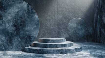 Dark Marble Platform Product Display Background