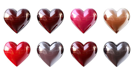 3D heart design glossy romantic love symbol modern digital render smooth shape isolated on white background