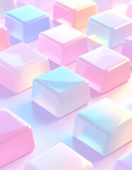 Obraz premium グミ風半透明ぷくぷく立体タイル背景